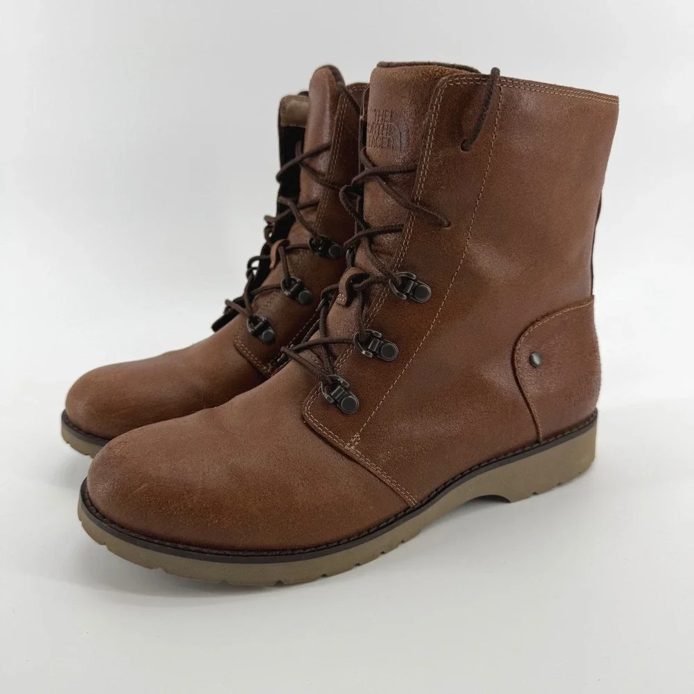 The North Face Ballard Lace II Brown Leather Water Resistant Boots Womens Size 8